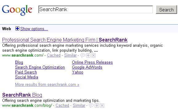 SERPs for SearchRank