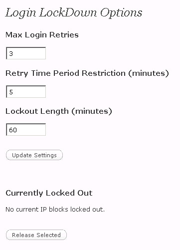 Login Lockdown Plugin