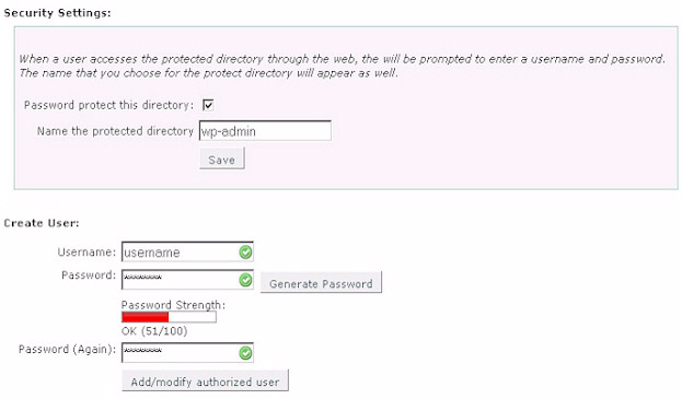 Password protect wp-admin directory