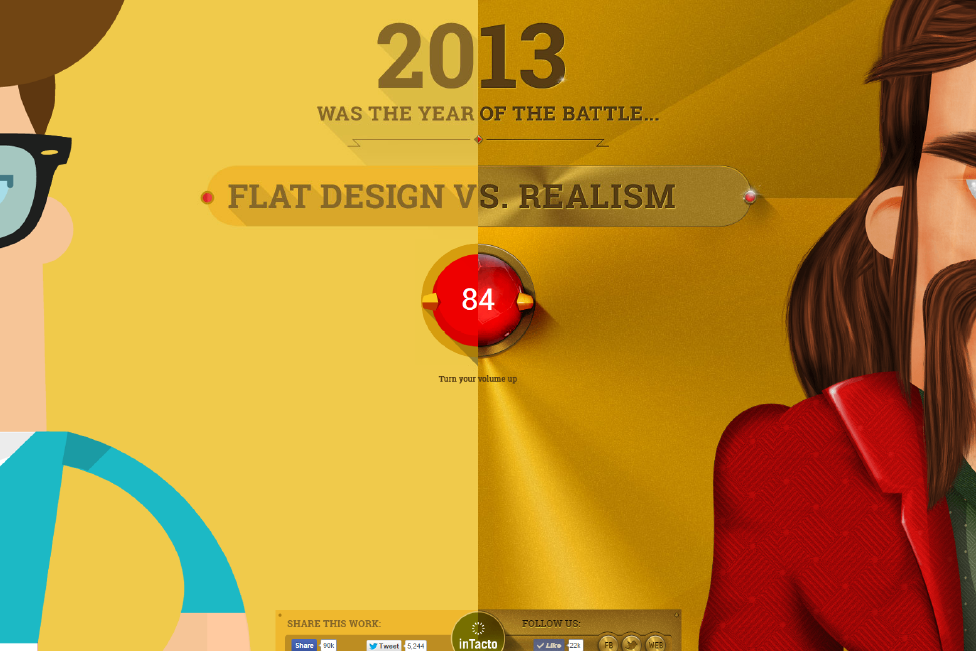 flat vs realism parallax website