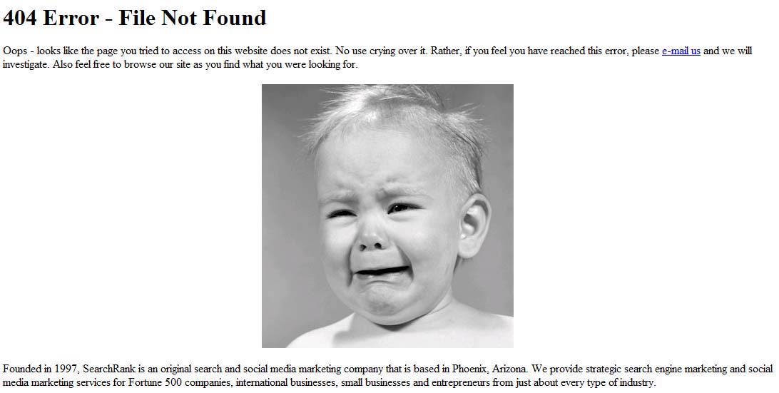 Custom 404 Error Page